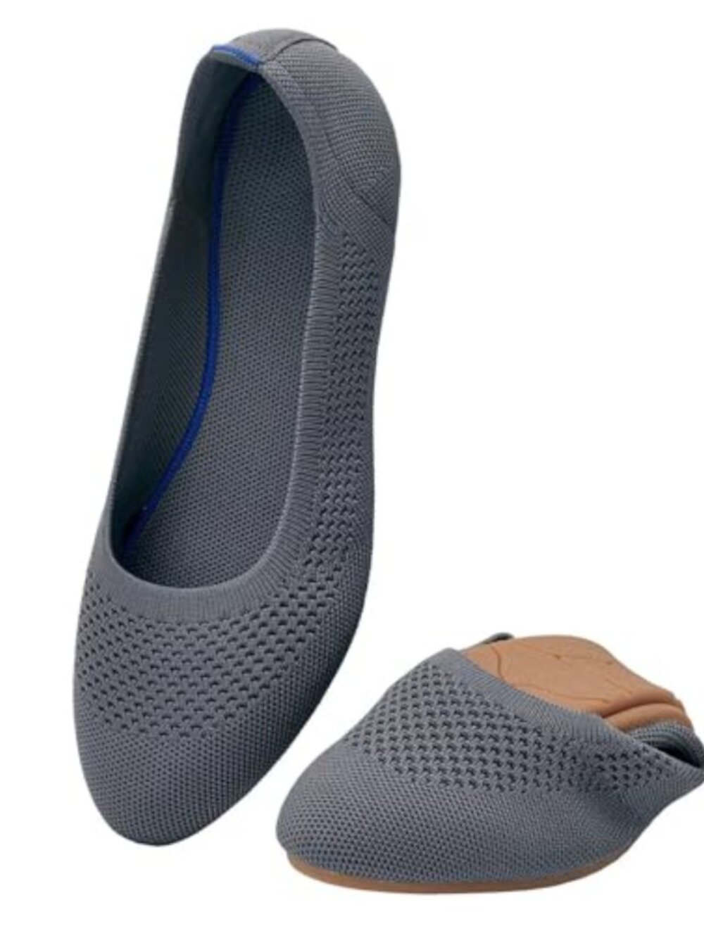 Women's Knit Ballet Flats Round Toe Slip On Breathable Comfortable Walking Shoes